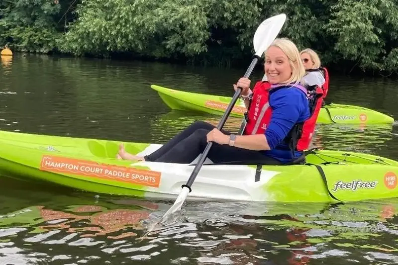 image of client on our kayak